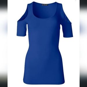 Long & Lean cold shoulder top